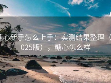 糖心新手怎么上手：实测结果整理（2025版），糖心怎么样