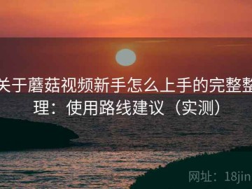 关于蘑菇视频新手怎么上手的完整整理：使用路线建议（实测）