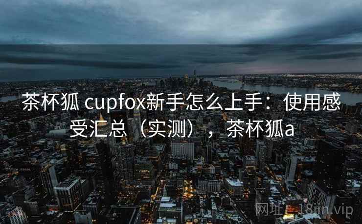 茶杯狐 cupfox新手怎么上手：使用感受汇总（实测），茶杯狐a