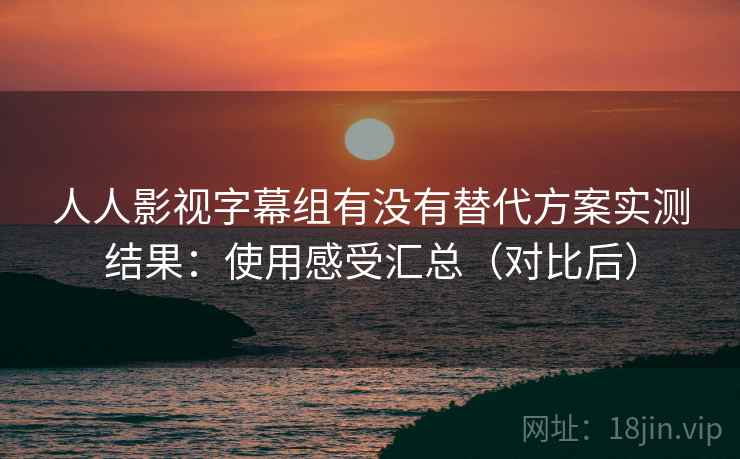 人人影视字幕组有没有替代方案实测结果：使用感受汇总（对比后）