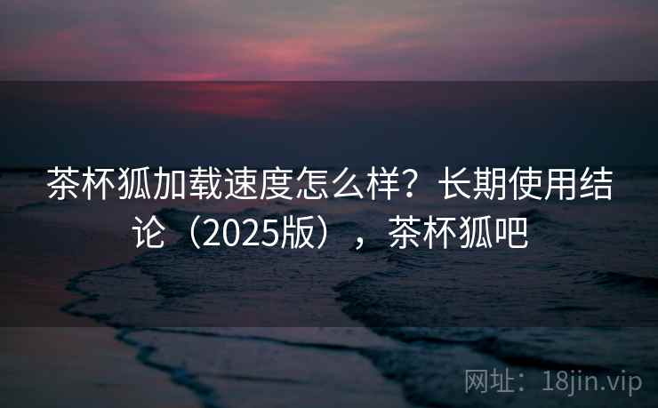 茶杯狐加载速度怎么样？长期使用结论（2025版），茶杯狐吧